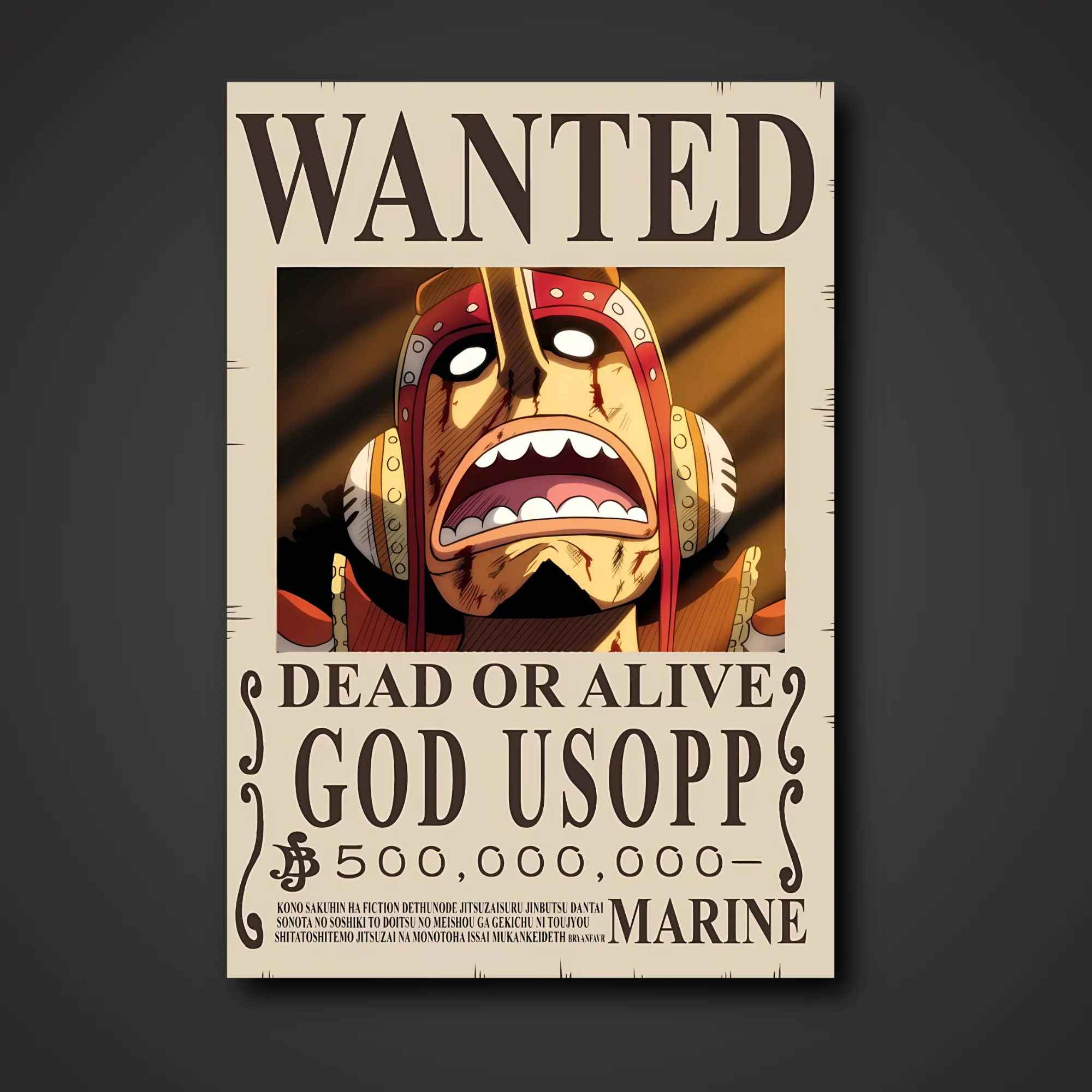 "God" Usopp 500 Million Berry Bounty Poster - A3 & A4 One Piece Wall Art