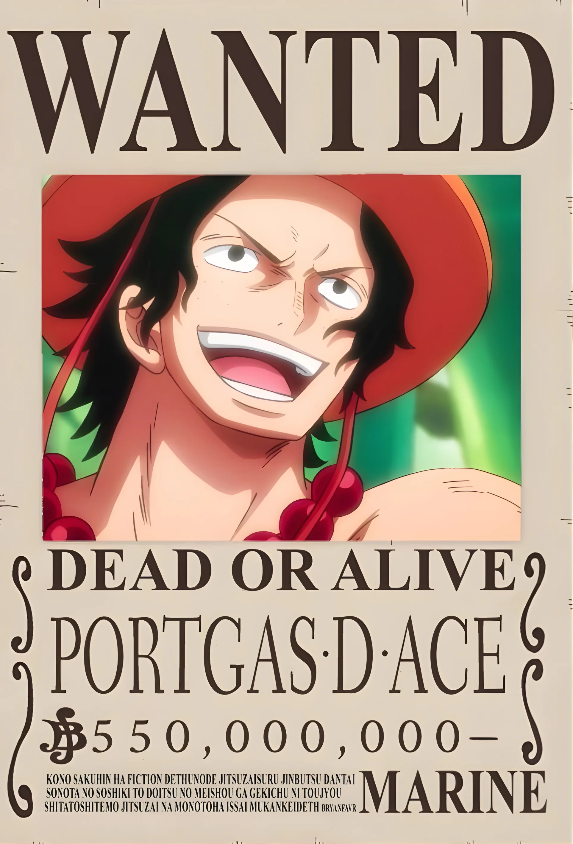 Portgas D. Ace "Fire Fist" 550 Million Berry Bounty Poster - A3 & A4 One Piece Wall Art - Image 2