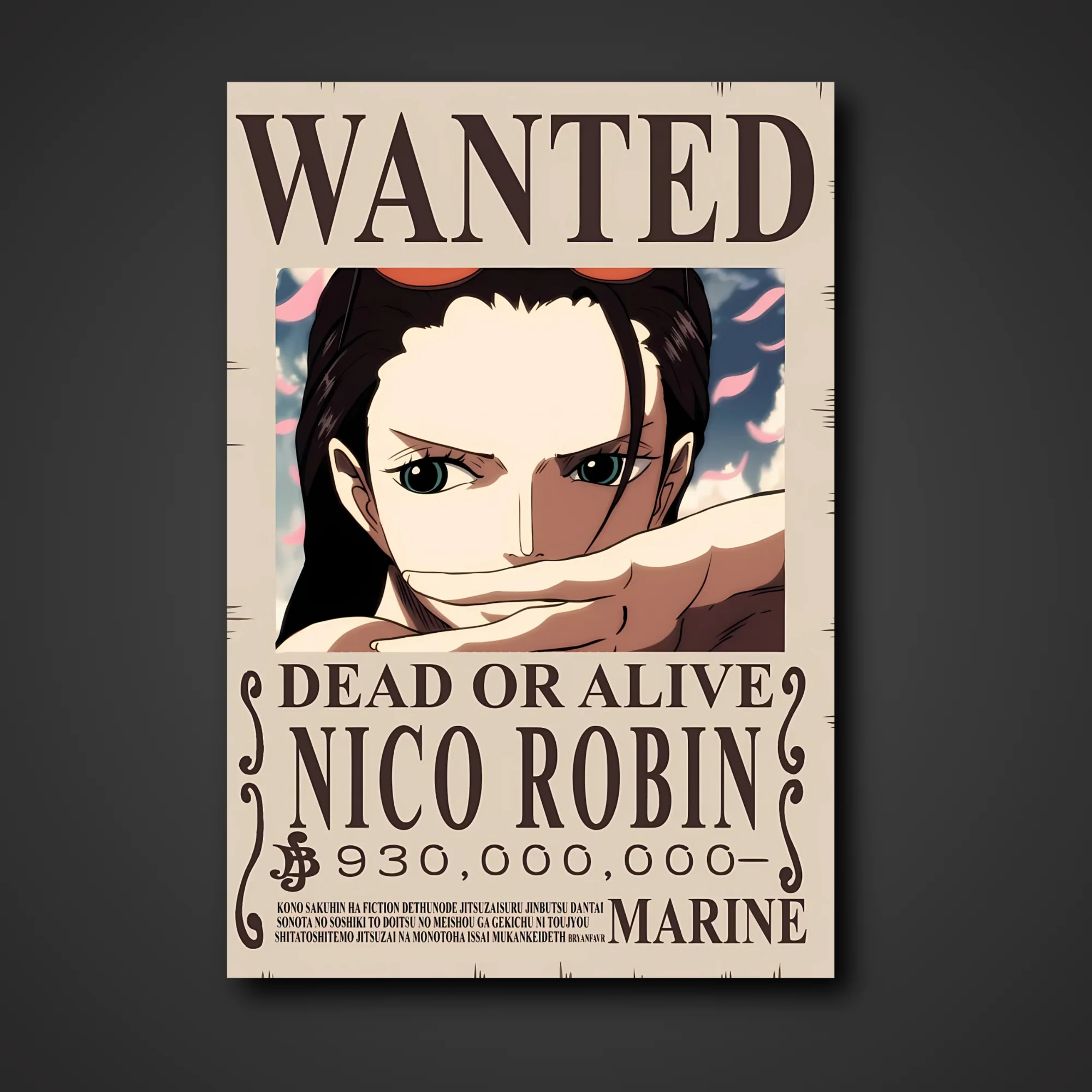 Nico Robin 930 Million Berry Bounty Poster - A3 & A4 One Piece Wall Art