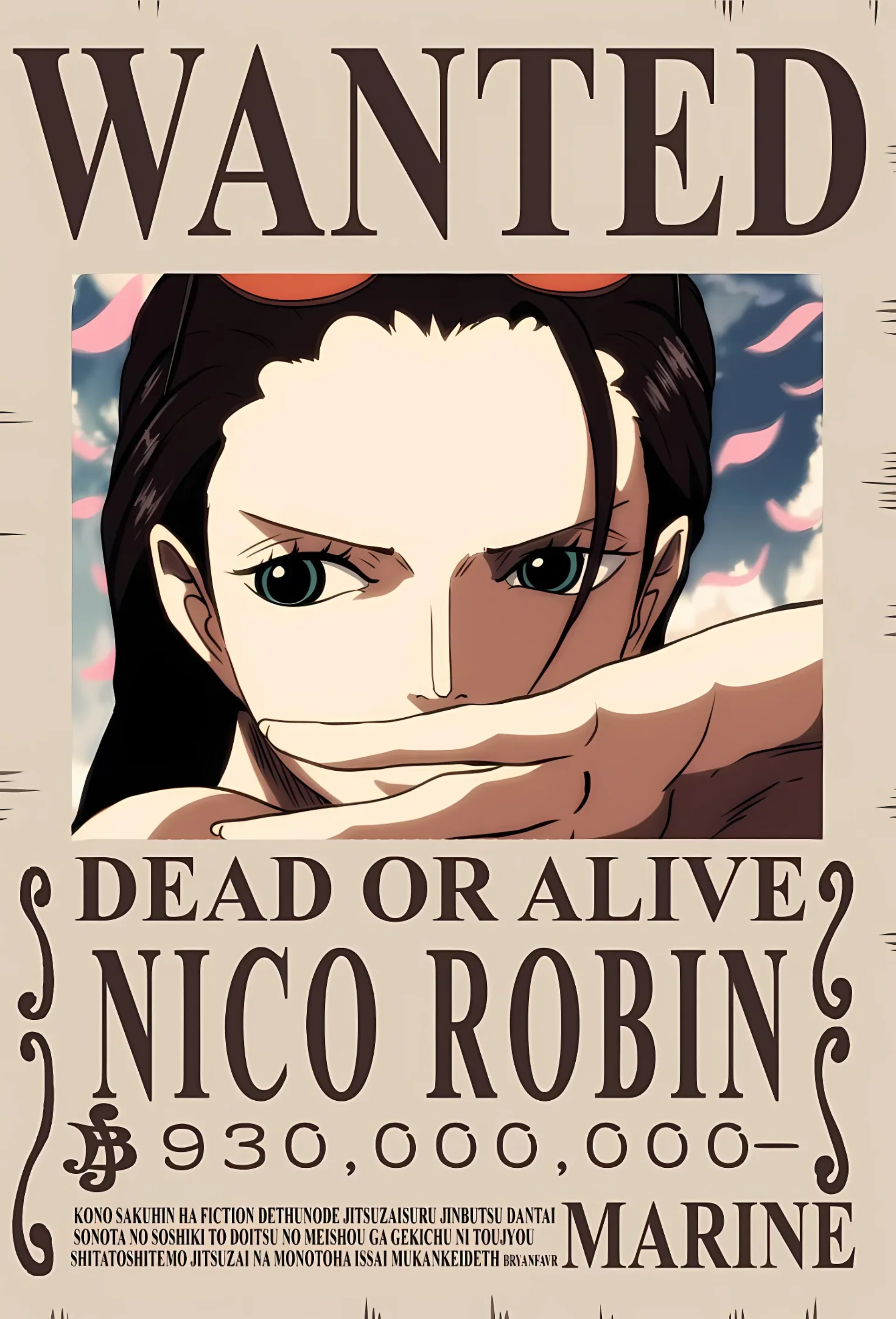 Nico Robin 930 Million Berry Bounty Poster - A3 & A4 One Piece Wall Art - Image 2